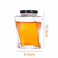 Pot de Fermentation en Verre Hermétique Hautement Évalué de 120ml, 240ml, 360ml, 480ml pour la Confiture de Cornichons, de Fruits et le Miel avec Couvercle Métallique