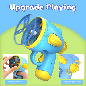 Vente en gros Jouet classique pour enfants Disque volant en plastique Gyroscope clignotant <span class=keywords><strong>Toupie</strong></span> Rotatif Gyro Launcher <span class=keywords><strong>Pistolet</strong></span> <span class=keywords><strong>avec</strong></span> lumière - Product Image 3