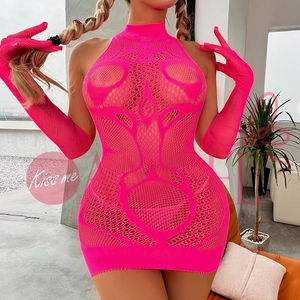 KISS ME – bas de corps rose vif, sans couture, lingerie sexy, résille, <span class=keywords><strong>transparent</strong></span>, femme, <span class=keywords><strong>body</strong></span>, sexy, nylon - Product Image 1