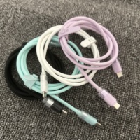 Kabel pengisi daya silikon lembut, kabel pengisian daya Cepat tipe-c ke tipe-c PD 60W/100W e-mark Chip USB c untuk i16/15 mac ponsel Google