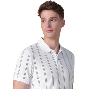 Polo à manches courtes pour homme, col contrasté, respirant, motif uni, tricoté, confortable, décontracté, vêtements de travail - Product Image 2