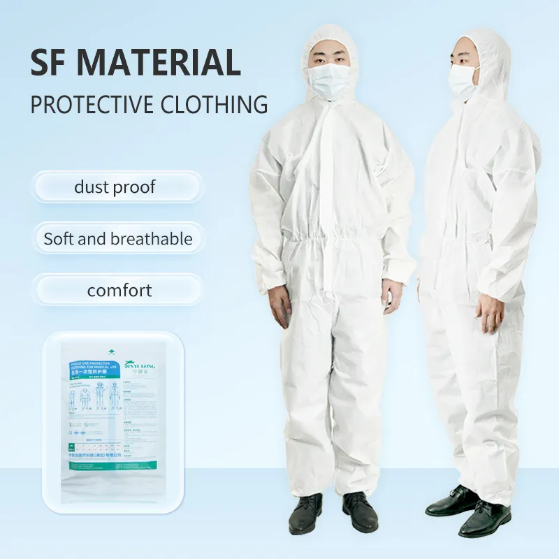 SFケミカルプロテクティブカバーオール医療用プロテクティブジャンプスーツBuzoMamelucoDesechable Disposable Workwear Adult CE White EN