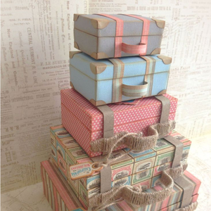 Wholesale Custom Color Paper <strong>Cardboard</strong> <strong>Suitcase</strong> Gift Box With Handle Work Home Packing Products Box - Product Image 3