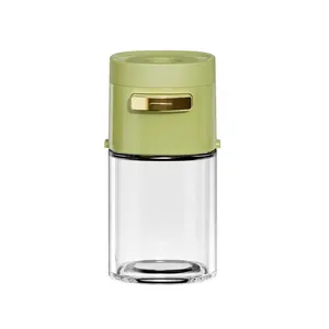Tarro de vidrio transparente para condimentos, contenedor de especias con cuchara