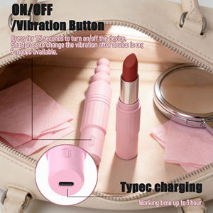 Mini vibratore femmina portatile con 9 potenti frequenze di vibrazione tipo-C ricarica copricapo sostituibili - Product Image 4