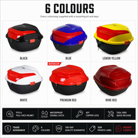 Boîte de rangement arrière étanche rouge et noire pour moto 118L, sacoche arrière en PP pour scooter avec fixation rapide