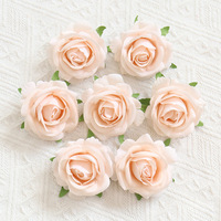 Têtes de roses artificielles en velours blanc de qualité supérieure, 6 cm, réalistes, en tissu floqué, pour la décoration de mariage et de fêtes DIY