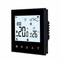 Thermostat intelligent Tuya WiFi 2/4 tuyaux FCU pour chauffage au sol de salon d'hôtel, programmable hebdomadaire, température ambiante flexible