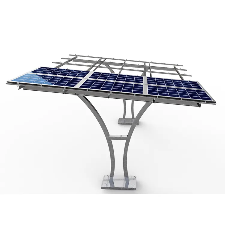 Free Design Solar Photovoltaic Charging Carport Carbon Steel Car Parking Shed Solar Module Racking Bracket
