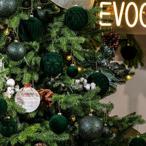 New handmade nhung giáng sinh Bóng Mặt dây chuyền thiết lập 4/6/8 cm36pcs shatterproof đồ trang trí cho trang trí nội thất cho hàng thủ công-Bán buôn - Product Image 1