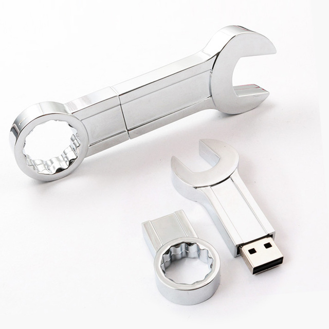 Universal Wrench Shape Pen Drive Usb Flash Drives 8GB 16GB 32GB 64GB Metal Material Wrench Memory Stick Cl Usb