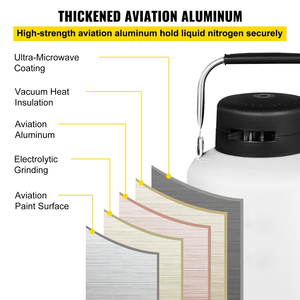 Recipiente Dewar de almacenamiento de nitrógeno líquido criogénico de aluminio, de 6L de semen, embriones de esperma, tanques termos, <span class=keywords><strong>tiempo</strong></span> de espera de 63 días, 5 <span class=keywords><strong>a</strong></span>ños - Product Image 2