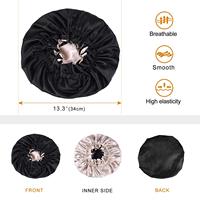 Bonnet de sommeil pour femmes européen et américain à double couche à large bord avec bande élastique réglable de grande taille