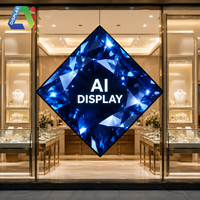 Écran LED de Luxe pour la Vente au Détail, Affichage IA P1.5 P1.8 P2, Forme Diamant Spéciale, Résolution 8K, Étanchéité IP65, Luminosité 7000cd