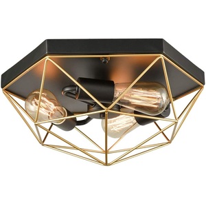 <strong>Ceiling</strong> Flush Mount Lighting 3 Bulb Black Gold or <strong>Silver</strong> Contemporary Pendant <strong>Light</strong> - Product Image 1