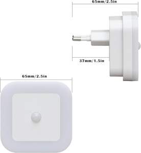 Lámpara LED Cuadrada Enchufable, Luz Nocturna Cálida, Minimalista, Mini, Enchufe EU/US, Decorativa para Hogar, Dormitorio, Habitación Infantil - Product Image 5