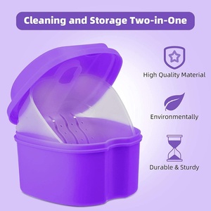Waterproof Denture Soaking Cup with Strainer Basket Lid Leak-Proof Case for Dental Retainer Cleaning <b>Teeth</b> <b>Whitening</b> Accessories - Product Image 5