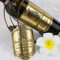 Etiquetas de Metal Personalizadas para Botellas de Vino a Precio Económico, Etiquetas Adhesivas 3D para Botellas de Licor, Placas con Nombre y Logotipo Pequeño para Empaque