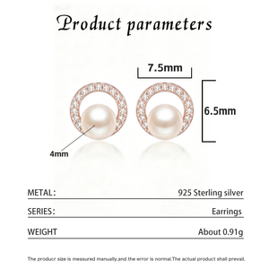 freshwater pearl earrings s925 <b>silver</b> jewelry pearl <b>stud</b> earrings natural pearl jewelry sterling <b>silver</b> jewelry minimalist earri - Product Image 6