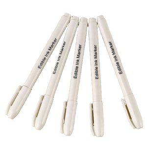 Venta de fábrica, varios Mini marcadores comestibles para colorear alimentos ampliamente utilizados, regalo, bolígrafo de pintura negra plana de 6mm, puntas duales de borrado en seco y borrado en húmedo - Product Image 1