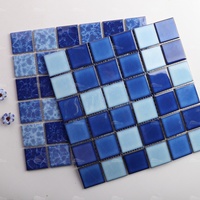 Mosaïque en céramique émaillée verte et bleue pour murs et sols de salle de bain, carreaux de piscine, prix usine Foshan