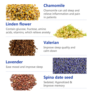 Thé apaisant pour le sommeil OEM, racine de valériane, thé à la camomille, lavande, graines de datte, thé des rêves doux - Product Image 4
