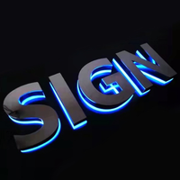 Enseigne LED personnalisée avec bordure en acier inoxydable, lettres RGB résistantes aux intempéries, enseignes LED programmables, lettres lumineuses LED, logo pour entreprise