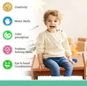 <span class=keywords><strong>Tabouret</strong></span> d'apprentissage pour tout-petits personnalisé, durable, multi-usages, avec puzzle de nom, best-seller - Product Image 2