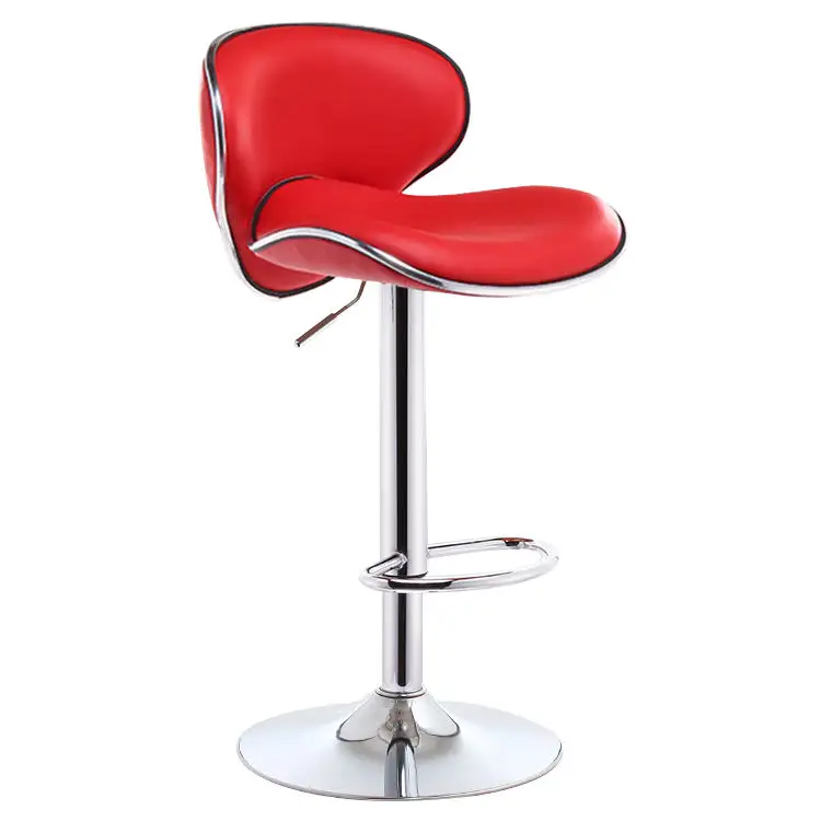 WS98104 Prata Edged couro giratório Lift Bar Stool alta borboleta volta metal cadeiras com cor personalizada para jantar uso