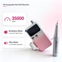 Machine à ongles électrique professionnelle rechargeable haute puissance avec moteur sans balais 35000 tr/min pour le nail art