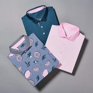 Polo de golf personnalisé pour hommes, chemises de golf bio de performance à col lame en polyester 90% spandex 10% à sublimation avec impression complète - Product Image 3