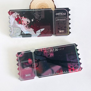 Venta caliente Impresión de doble cara holográfica Impreso Forma de boleto Tarjetas <span class=keywords><strong>Anime</strong></span> Dibujos animados Tarjetas de agradecimiento Logotipo personalizado Postales - Product Image 2