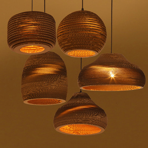 Suspension en acier inoxydable avec abat-jour rond couleur chocolat, LED E26 5000K, télécommande, hauteur réglable pour salon - Product Image 2