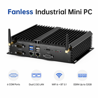 Carcasa de PC Industrial Personalizada Intel Core, 2 LAN, 6 Com, 8 USB, 2 DDR4, X86, Aluminio, Mini PC Integrado sin Ventilador