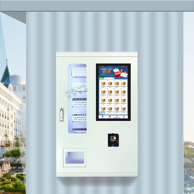 In Stock 18.5'' Touchscreen Wall Mounted Vending Machine Hotel/apartment Condom Vending Machine with Visa