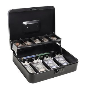 Cash <b>Box</b> with Money Tray and Combination <b>Lock</b> <b>Lock</b>-Durable Metal Cash <b>Box</b> with Money Tray Saving <b>Box</b> Money Metal Money <b>Box</b> - Product Image 1