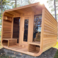 Sauna traditionnel haut de gamme en bois pour l'extérieur, sauna sec/humide avec poêle à bois