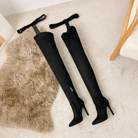 Nouveau Style 1 paire de luxe sur le genou longue mode talon pointu peau de serpent cuisse haute bottes pour femmes
