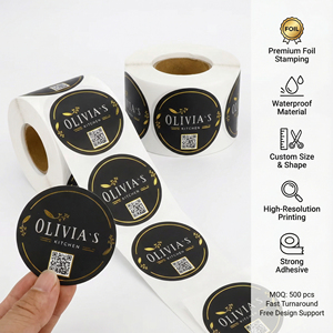 Rollo <span class=keywords><strong>de</strong></span> Etiquetas Adhesivas con Código QR Personalizado, Etiqueta Inteligente Escaneable para Menús y Enlaces <span class=keywords><strong>de</strong></span> Redes Sociales - Product Image 4