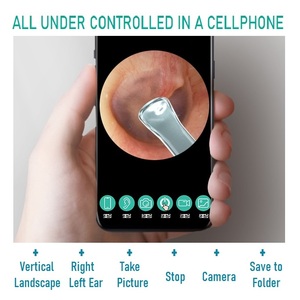 Otoscope PAKISS de conception haut de gamme, nouveau, pour l'élimination du cérumen, <span class=keywords><strong>avec</strong></span> Wi-Fi intégré, outil de nettoyage des <span class=keywords><strong>oreilles</strong></span> sûr pour la santé, <span class=keywords><strong>caméra</strong></span>, écouteur électrique pour l'élimination du cérumen - Product Image 5