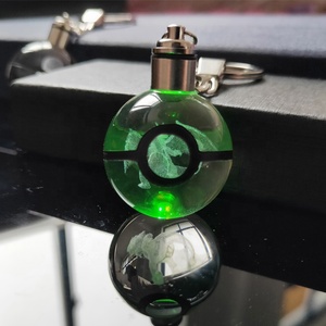 <strong>Cheap</strong> Wholesale Led <strong>Crystal</strong> Poke Keychains Custom 3d Laser Engraving Cartoon Character Led Light <strong>Crystal</strong> Keychain - Product Image 6