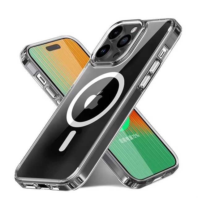 New Wholesale Soft TPU+PC Luxury Phone Case Transparent Clear Magnetic Shockproof Phone Case for iphone 16 17 Pro Max