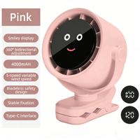 Ventilateur de table portable 2026 avec écran numérique, mini ventilateur de refroidissement haute vitesse alimenté par batterie 6000 mAh pour la maison, le bureau et la voiture