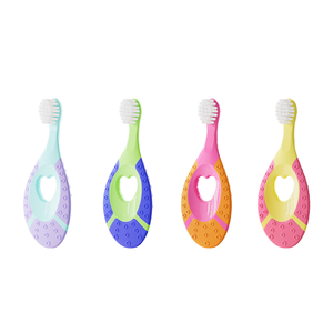 Brosse à dents ergonomique pour tout-petits avec anneau antidérapant, manche en silicone sûr, brosse à dents souple, ensemble de brosses à dents OEM - Product Image 3