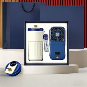 Enterprise Business <b>Gift</b> <b>Box</b> 2-in-1 Customized Paper Coffee Cup + Portable Fan Set Luxury Promotion <b>Gift</b> - Product Image 2