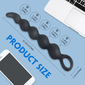 Лучшие мужские гибкие пластиковые анальные секс-игрушки Черные бусы на цепочке для женщин большого размера - Product Image 6