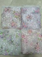 Nouvelle Arrivée Tissu de Dentelle Africaine Multicolore à Fleurs Perlées pour Mariage ou Fête, Prix Compétitif Standard