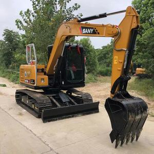 Excavadora de cadenas Sany SY75C de 7.5 toneladas de segunda mano, excavadora pequeña usada con cabina y cuchilla dozer para construcción y paisajismo - Product Image 4