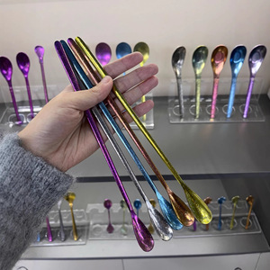 ช้อนคนเครื่องดื่<span class=keywords><strong>ม</strong></span>ไทเทเนี<span class=keywords><strong>ยม</strong></span>บริสุทธิ์คุณภาพสูง หลากสี ดีไซน์คริสตัล ด้ามยาว 10 <span class=keywords><strong>ม</strong></span>ล. สไตล์จีนให<span class=keywords><strong>ม</strong></span>่ สำหรับใช้ในบ้าน บาร์ ค็อก<span class=keywords><strong>เท</strong></span>ล <span class=keywords><strong>ชา</strong></span>นม - Product Image 3