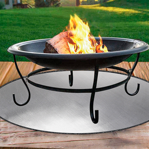 20 24 28 30 32 36 38 40 Inches <strong>Fireproof</strong> Outdoor Camping BBQ Fire Pit Lawn <strong>Mat</strong> Fire Blanket Gas Fire Pit <strong>Mat</strong> - Product Image 5